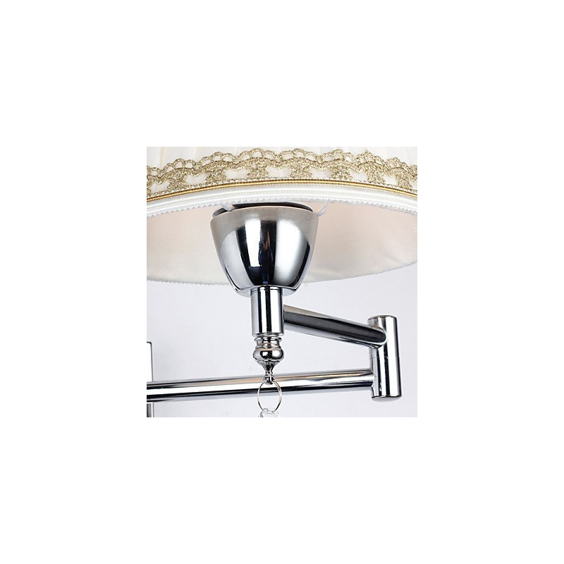 Modern Contemporary Rustic Lodge Funkcia moderného súčasného vidieckeho chrómu pre krištáľovú nástennú lampu s hojdacím ramenom