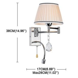 Nástenná lampa Modern Contemporary Rustic Lodge Modern Comtemporary Country Chrome Funkcia pre krištáľové výkyvné rameno