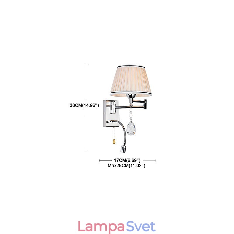 Nástenná lampa Modern Contemporary Rustic Lodge Modern Comtemporary Country Chrome Funkcia pre krištáľové výkyvné rameno