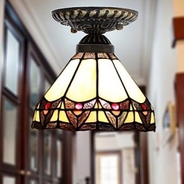 Európske vidiecke výtvarné umenie Vitráže absorbujú svetlo kupolovej lampy