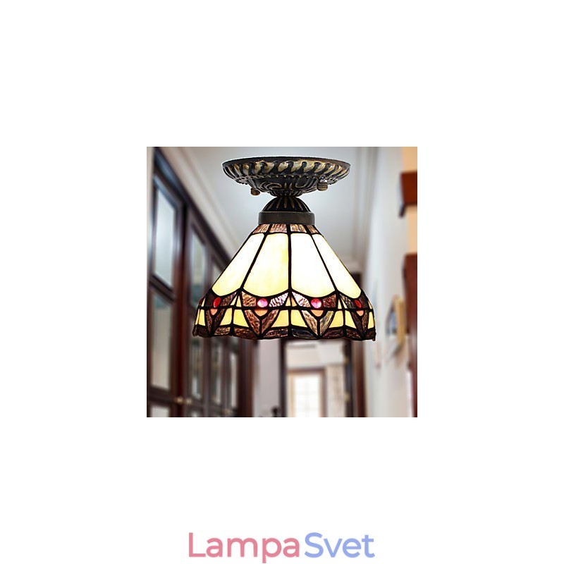 Európske vidiecke výtvarné umenie Vitráže absorbujú svetlo kupolovej lampy
