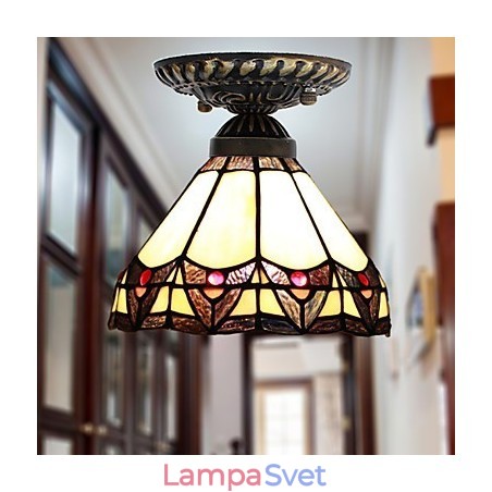 Európske vidiecke výtvarné umenie Vitráže absorbujú svetlo kupolovej lampy Európske vidiecke výtvarné umenie Vitráže absorbujú svetlo kupolovej lampy