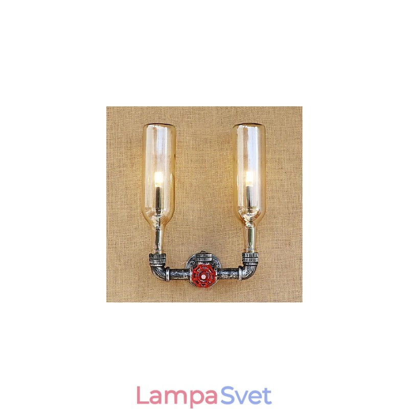 Retro Priemyselný Spínač vetra Nástenná lampa Fľaša na vodu Nástenná lampa Jantárová