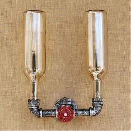 Retro Priemyselný Spínač vetra Nástenná lampa Fľaša na vodu Nástenná lampa Jantárová