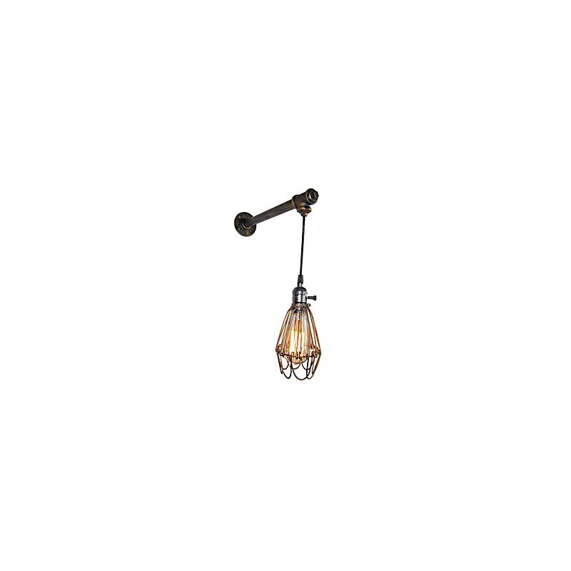 Podkrovné vintage nástenné svietidlá s vypínačom Industrial Edison Fashion Simplicity Wall Sconce Metal Base Cap