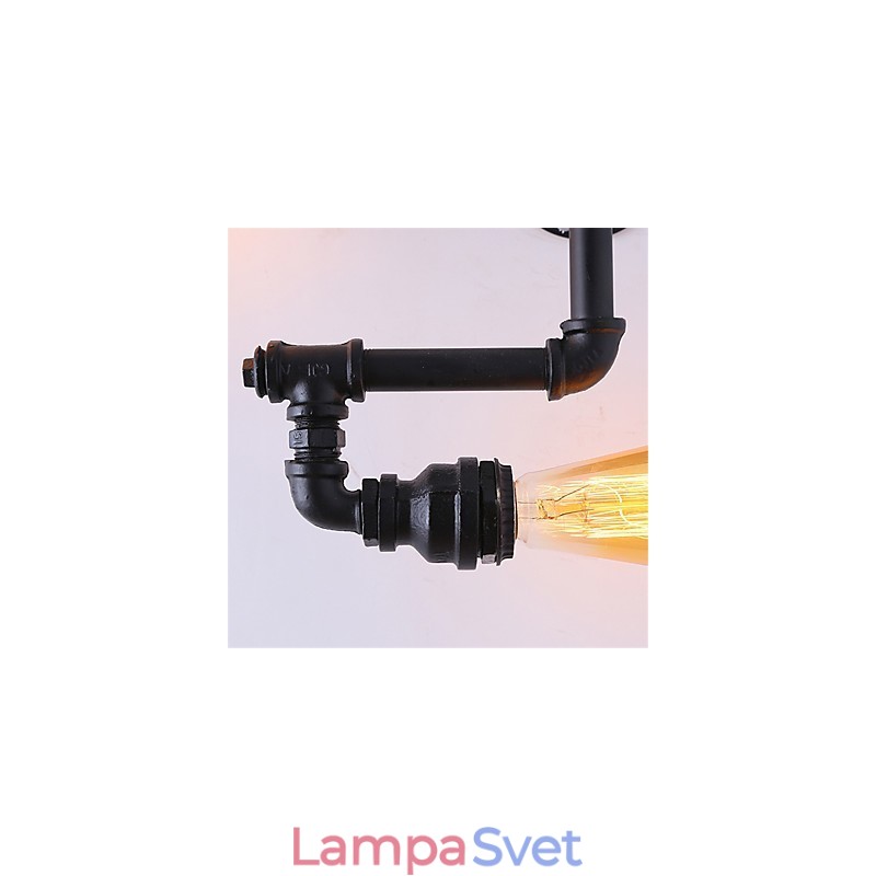 3 hlavy Vintage Industrial Pipe Nástenné svetlá Čierne kreatívne svetlá Reštaurácia Kaviareň Bar Dekoračné osvetlenie