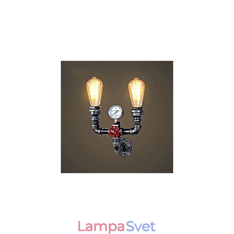 2 hlavy Vintage priemyselné kovové nástenné svietidlá Reštaurácia Kaviareň Bar Dekoračné osvetlenie