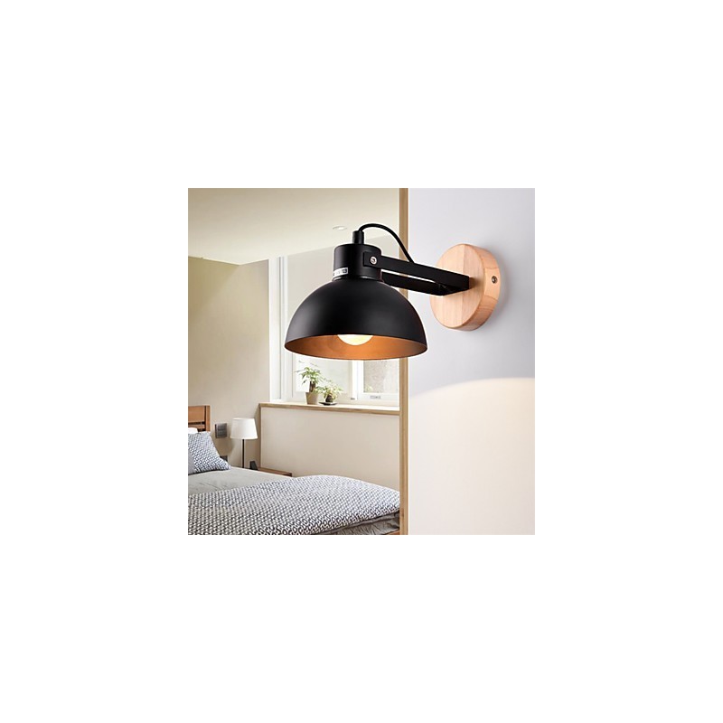 Vintage Drevo Kov v štýle Art Deco Rustikálne nástenné svietidlo Obývacia izba Jedáleň Predsieň Nástenná lampa Čierna Biela Voliteľné