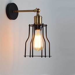 Podkrovné vintage nástenné svietidlá Industrial Edison Fashion Simplicity Wall Sconces Kovová základná šiltovka