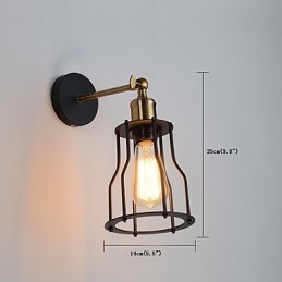 Podkrovné vintage nástenné svietidlá Industrial Edison Fashion Simplicity Wall Sconces Kovová základná šiltovka