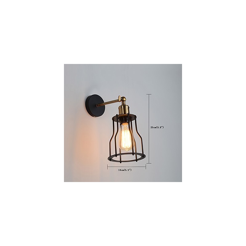 Podkrovné vintage nástenné svietidlá Industrial Edison Fashion Simplicity Wall Sconces Kovová základná šiltovka