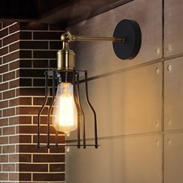 Podkrovné vintage nástenné svietidlá Industrial Edison Fashion Simplicity Wall Sconces Kovová základná šiltovka