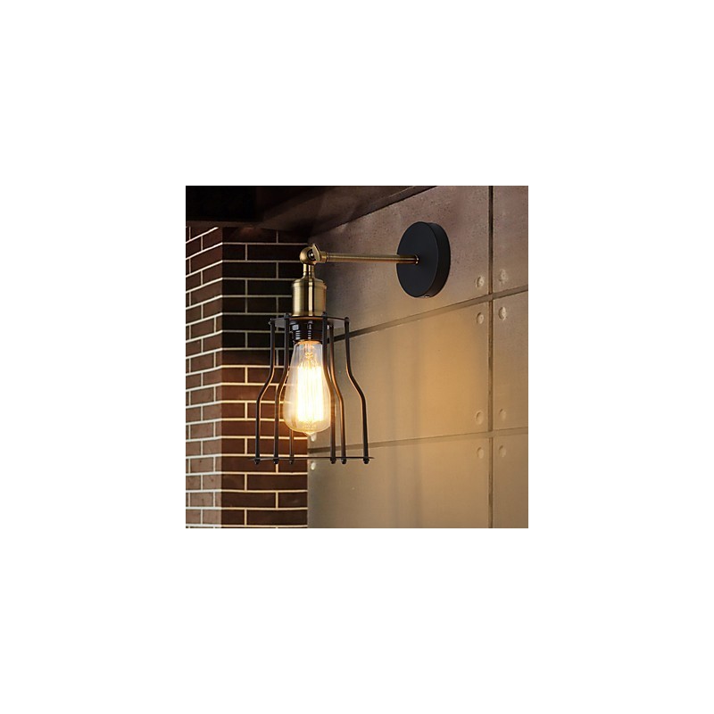 Podkrovné vintage nástenné svietidlá Industrial Edison Fashion Simplicity Wall Sconces Kovová základná šiltovka
