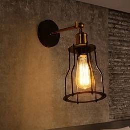 Podkrovné vintage nástenné svietidlá Industrial Edison Fashion Simplicity Wall Sconces Kovová základná šiltovka