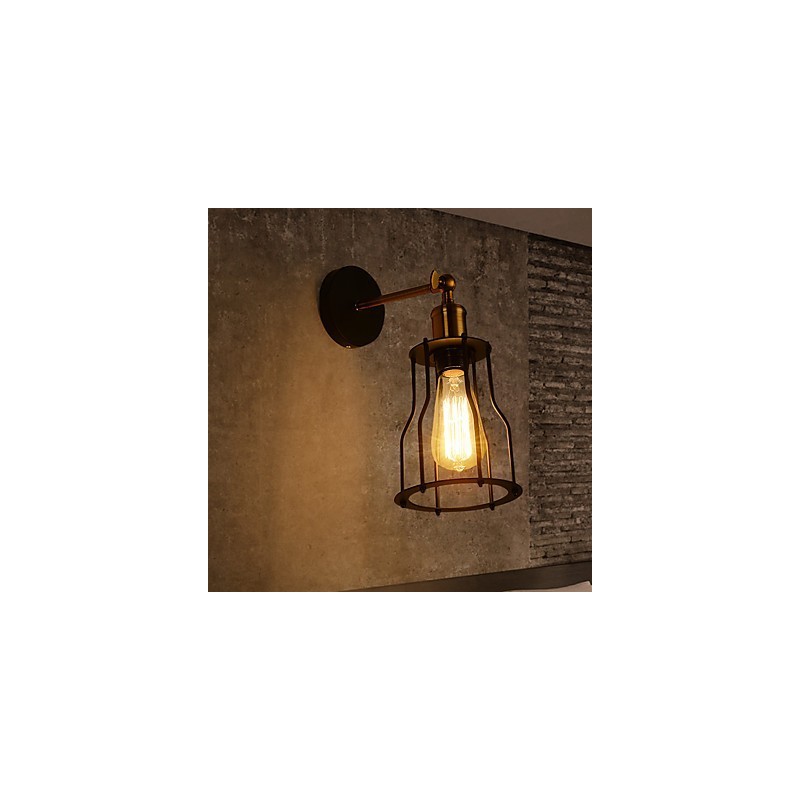 Podkrovné vintage nástenné svietidlá Industrial Edison Fashion Simplicity Wall Sconces Kovová základná šiltovka