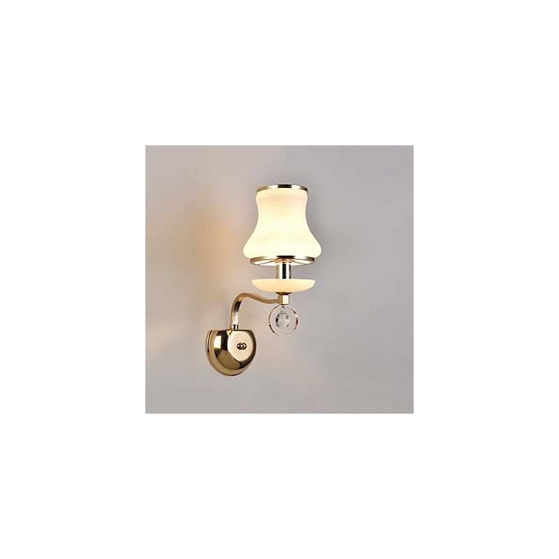 Moderná súčasná galvanicky pokovovaná funkcia pre nástenné svietidlo s okolitým krištáľovým svetlom