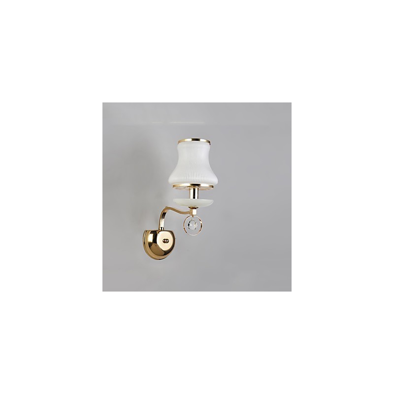 Moderná súčasná galvanicky pokovovaná funkcia pre nástenné svietidlo s okolitým krištáľovým svetlom