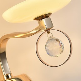 Moderná súčasná galvanicky pokovovaná funkcia pre nástenné svietidlo s okolitým krištáľovým svetlom