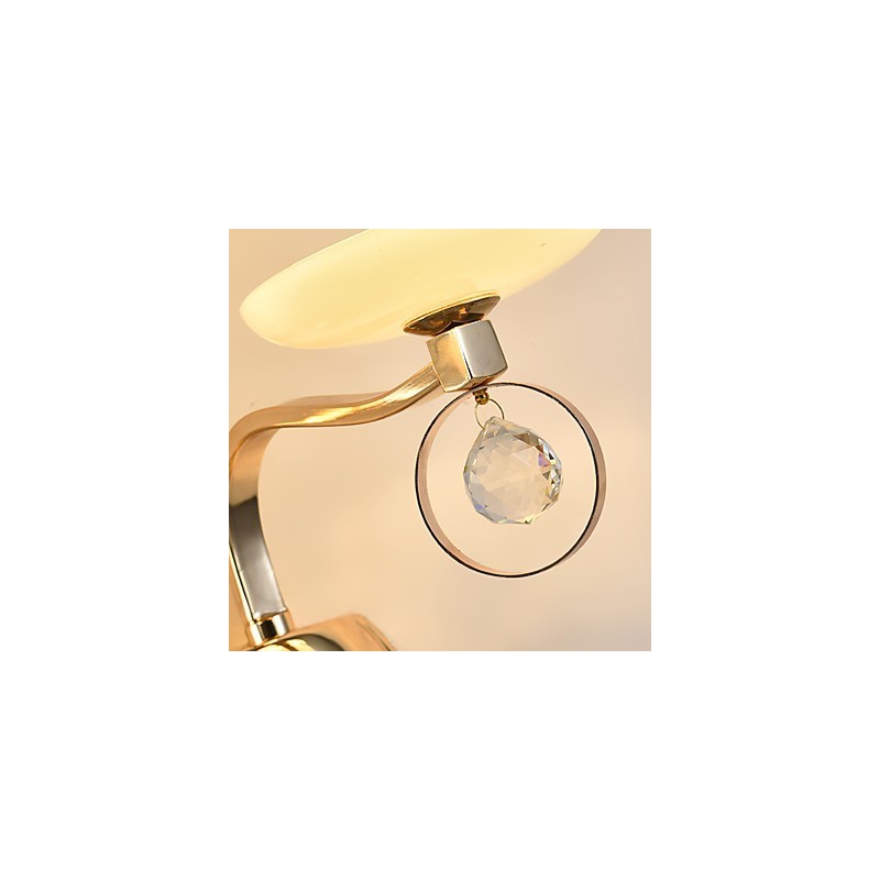 Moderná súčasná galvanicky pokovovaná funkcia pre nástenné svietidlo s okolitým krištáľovým svetlom