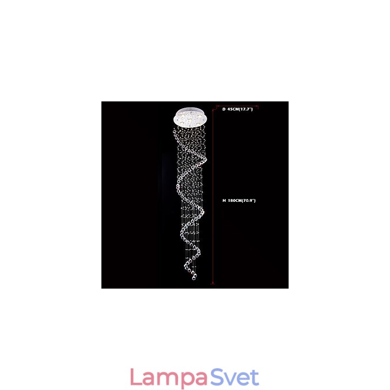 Krištáľové závesné svietidlo Lusterové osvetlenie 5 svetiel Silver Canpoy Clear K9 Crystal Helix Stropné svietidlá