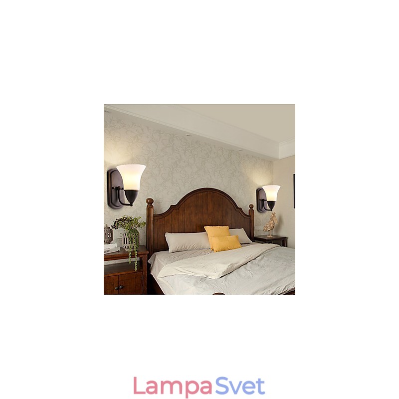 Rustic Lodge Black Oxide Finish Funkcia na ochranu očí Nástenné svietidlo pri okolitom svetle