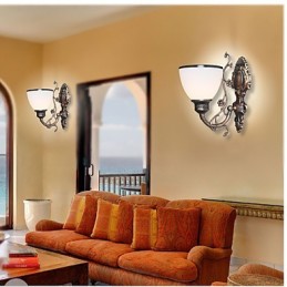Jednoduchá americká nástenná lampa Nočná lampa Obývacia lampa Dekoratívna lampa z tepaného železa Kreatívna nástenná lampa v európskom štýle