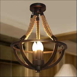 Americká stropná retro lanová jednoduchá lampa