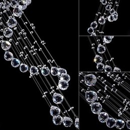Krištáľové závesné svietidlo Lusterové osvetlenie 5 svetiel Silver Canpoy Clear K9 Crystal Helix Stropné svietidlá