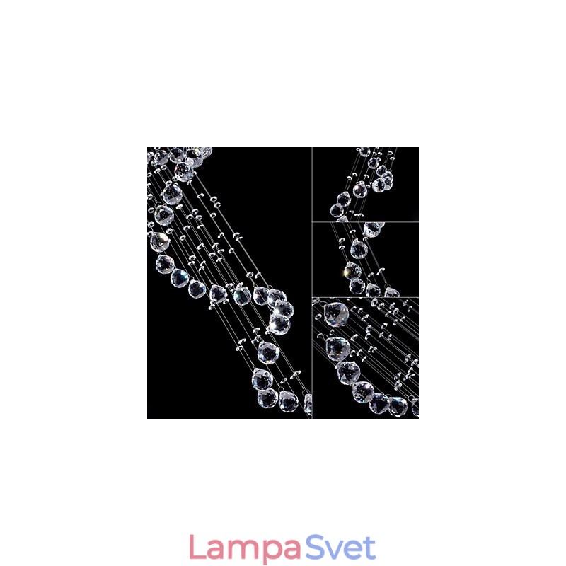 Krištáľové závesné svietidlo Lusterové osvetlenie 5 svetiel Silver Canpoy Clear K9 Crystal Helix Stropné svietidlá
