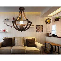 Americká stropná retro lanová jednoduchá lampa