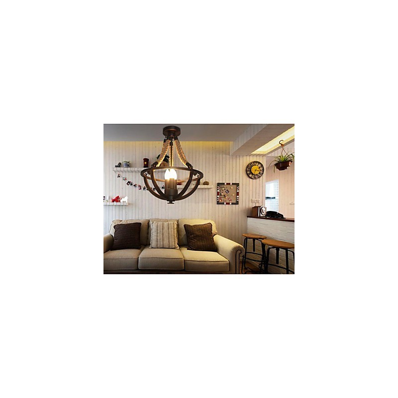 Americká stropná retro lanová jednoduchá lampa