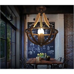 Americká stropná retro lanová jednoduchá lampa