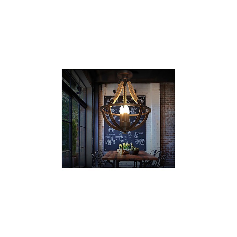 Americká stropná retro lanová jednoduchá lampa