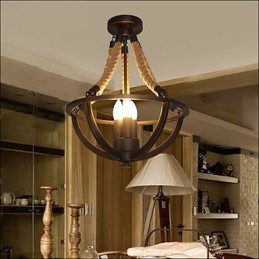 Americká stropná retro lanová jednoduchá lampa