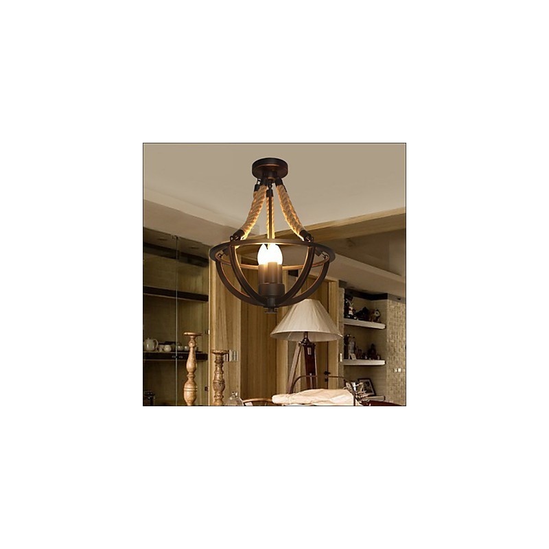 Americká stropná retro lanová jednoduchá lampa