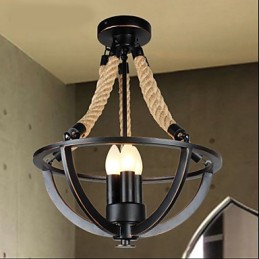 Americká stropná retro lanová jednoduchá lampa