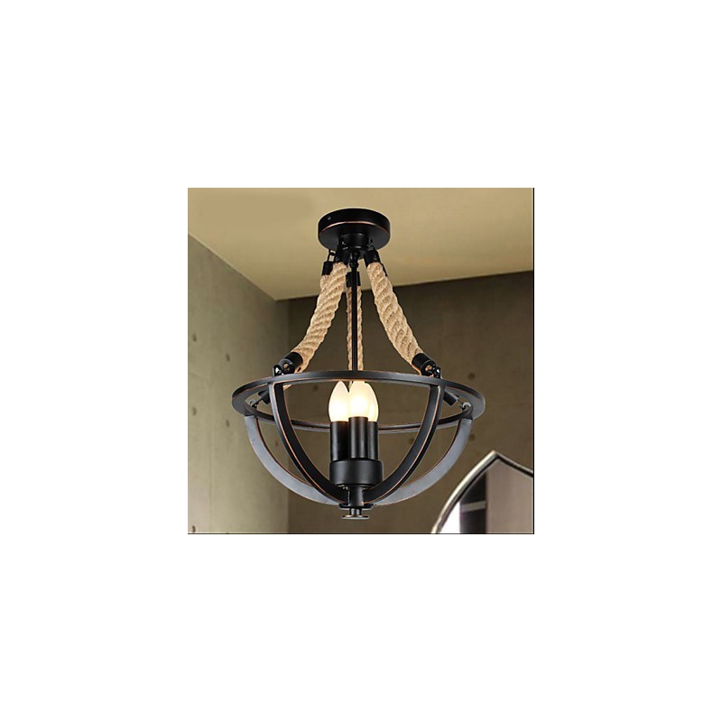 Americká stropná retro lanová jednoduchá lampa