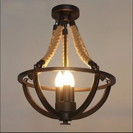 Americká stropná retro lanová jednoduchá lampa