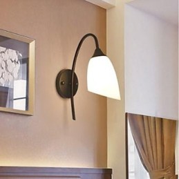 Čierna americká jednoduchá lampa do spálne Rybárska nočná nástenná lampa