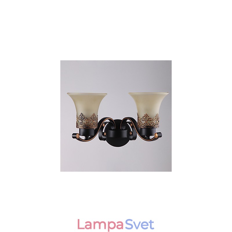 Dvojhlavý americký vidiek Vintage kov so sklenenou nástennou lampou pre jedáleň Vstup do obývacej izby Foyer Dekorovaná nástenná lampa
