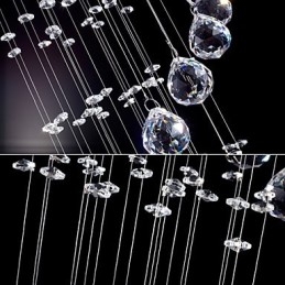 Krištáľové závesné svietidlo Lusterové osvetlenie 5 svetiel Silver Canpoy Clear K9 Crystal Helix Stropné svietidlá