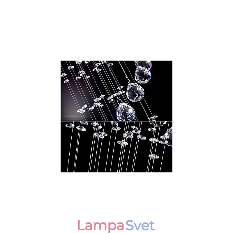 Krištáľové závesné svietidlo Lusterové osvetlenie 5 svetiel Silver Canpoy Clear K9 Crystal Helix Stropné svietidlá