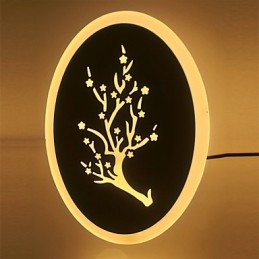 Slivka vyrezávaná akrylová drhnúť nástenné svetlo Okrúhle tvarované nočné lampy Chodba Svetlá Teplá biela AC220V
