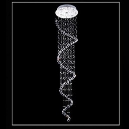 Krištáľové závesné svietidlo Lusterové osvetlenie 5 svetiel Silver Canpoy Clear K9 Crystal Helix Stropné svietidlá