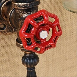 Nástenná lampa s americkou tematikou s barom a barom s vodovodnou fajkou Fľaša na víno jantárová