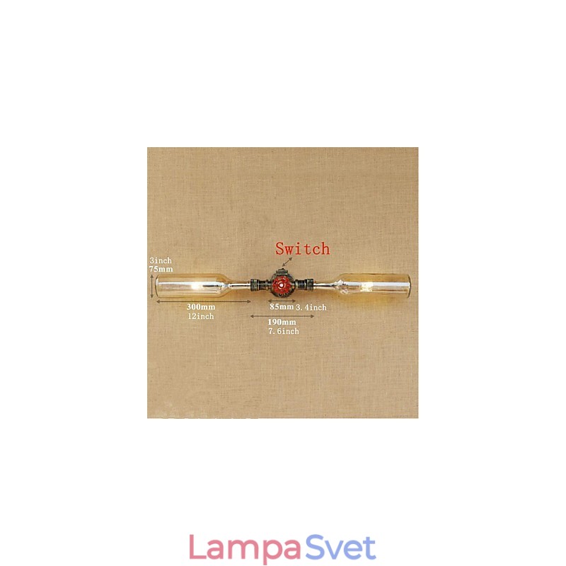 Retro American Village Kreatívny priemysel Wind Designer Nástenná lampa na fľašu s vodou Nástenné svetlo Jantárové