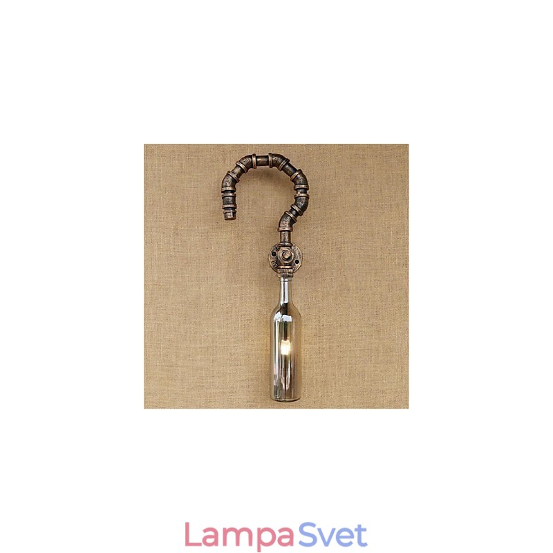 Retro American Village Kreatívny priemysel Wind Designer Nástenná lampa na fľašu s vodou Nástenná svetlošedá