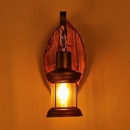 Jednohlavé priemyselné Vintage Retro drevené nástenné farebné nástenné svietidlo na domácu hotelovú chodbu