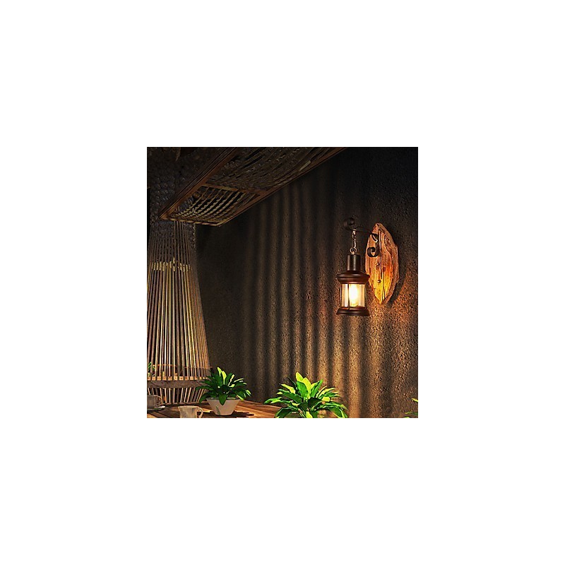 Jednohlavé priemyselné Vintage Retro drevené nástenné farebné nástenné svietidlo na domácu hotelovú chodbu