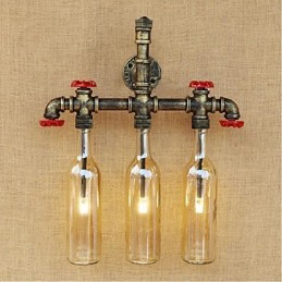 Retro Priemyselný Spínač vetra Nástenná lampa Fľaša na vodu Nástenná lampa Jantárová
